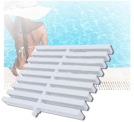 IPAGSEFWE Caillebotis en plastique pour piscine, Grille de trop-plein en plastique for piscine et salle bain, blanche, plusieurs tailles(20x100CM/1pieces)