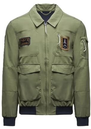 Aeronautica Militare AB3049 Pilot-Jacke für Herren, Motiv: Pfeile Tricolori aus technischem Gewebe, hellgrün, XL