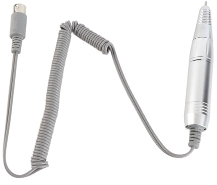 Stainless Steel Nail Drill Handpiece Compatible with 202 278 and 288 Nail Machines - 30000 RPM Replacement Handle for Manicure Pedicure and Engraving - Ergonomic Pen Design (Silver)