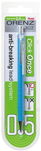 Pentel XPP505-SX ORENZ Druckbleistift mit innovativer Minenführung auf Blisterkarte hellblau, 0.5mm