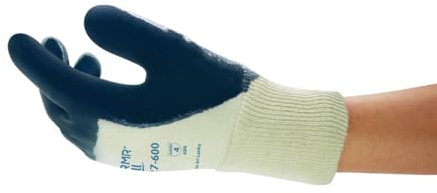 Ansell ActivArmr 27-600 Heavy Duty Work Gloves, Cut Resistant Nitrile Coating, Waterproof, Silicone Free, Industrial PPE, Gardening, Building, DIY, Men Women, Blue, Size 2XL (12 Pairs)