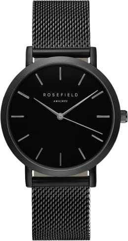 Rosefield Damenuhr The Mercer Rundes Gehäuse - Schwarze Edelstahl Edition MBB-M43