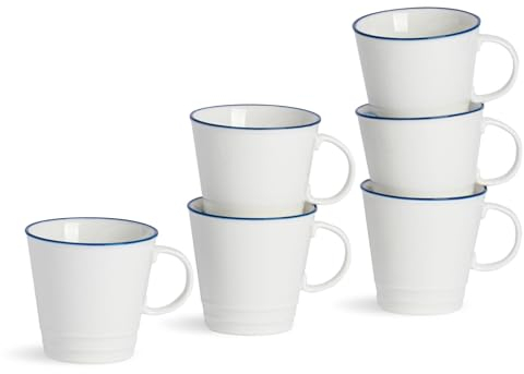 Nicola Primavera Granja Espresso Cup - 90 ml - Blanco/Azul - Pack de 6