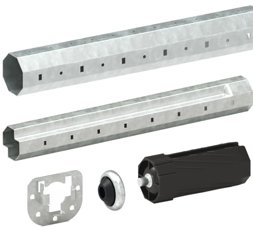 markiso I Rolladenwelle SW 60 Rollladenwelle Stahlwelle mit Teleskopwelle Welle für Rolladen - inkl. Wellenkapsel & Lager Komplett SET 250-280 cm frei einstellbar KEIN ZUSCHNEIDEN NOTWENDIG