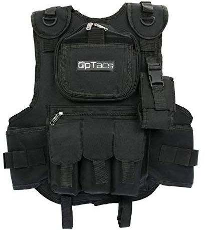 OpTacs | Taktische Schutzweste - Farbe: Black; Weste, Airsoft, Paintball; Outdoor