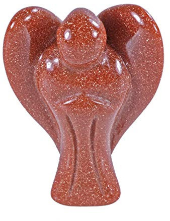 Lebensquelle Plus Goldfluss Engel | Schutzengel aus Edelstein | Figur stehend (Goldfluss)