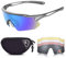 Snowledge Cycling Glasses with 5 Interchangeable Lens UV 400 Protection Polarised Sports Sunglasses for Men Women Running Climbing Fishing Driving Golfing