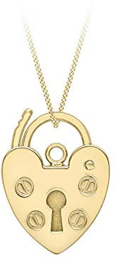 Carissima Gold Women's 9ct Yellow Gold Padlock Pendant on Curb Chain - 46cm/18' (XLarge)