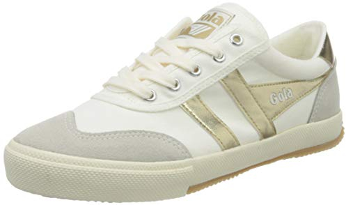 Gola Damen Badminton Sneaker, Off White/Gold, 40 EU