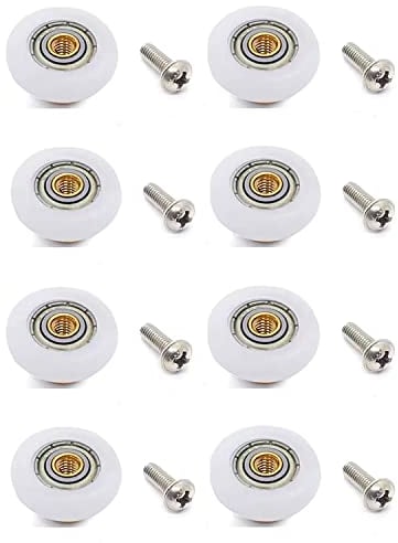 8 ruedas de acero inoxidable de 19 mm de diámetro para puerta de ducha