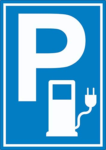 Parkplatz Stromtankstelle Aufkleber Elektrofahrzeug A3 (297x420mm)