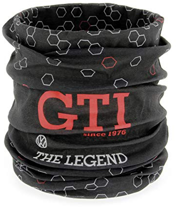 BRISA VW Collection - Volkswagen Unisex Schlauch-Schal-Bandana-Hals-Tuch-Sturm-Haube-Multifunktion-Mund-Nase-Schutz im GTI Design (Sechseck/Schwarz)