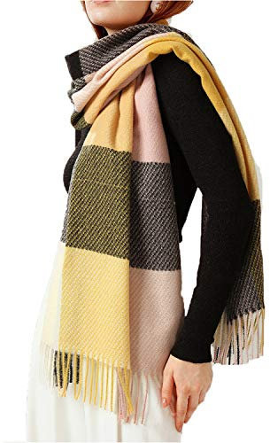 YAMEE Schal Damen winter XXL Karo Winterschal herbst Damen Schultertuch Weiche Schals Frauen Deckenschal Poncho kariert Langer Schalcape Deckenschal 70CM*180CM
