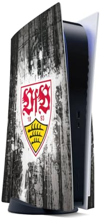 DeinDesign Skin kompatibel mit Sony Playstation 5 Disc Edition Folie Sticker VfB Stuttgart Offizielles Lizenzprodukt Bundesliga