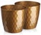 Tymar Blumentopf, 2er-Pack, glänzender, Leichter, dekorativer Pflanzentopf aus Kunststoff, Moderne, Runde Form, für Innenräume,Pflanzkübel (12 cm, Gold)