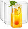 LUXU Trinkgläser, dünn, quadratisch, 4er-Set, elegante Bargläser für Wasser, Saft, Bier, Getränke, Cocktails und Mixgetränke, bleifreies Glas, Glas-Trinkgläser