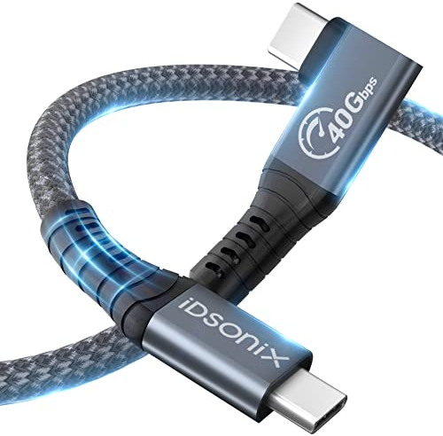 Câble Thunderbolt 4, iDsonix Câble USB 4 de Transfert de Données 40 Gbit/s, Ecrans 8K ou doubles 4K, Câble de type C avec Charge 100 W, compatible avec câble Thunderbolt 3, MacBooks, USB C, hub, SSD