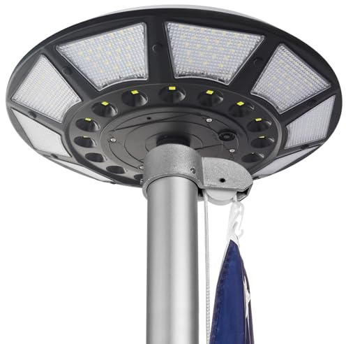 Flag Pole Light Solar Powered, Solar Flag Pole Light 266 LEDs, 4200lm Brightest Flagpole Light,100% Flag Coverage for Most Outdoor 15 to 25 Ft Flag Poles, fits 0.55 Dia Flag Ornament Spindles