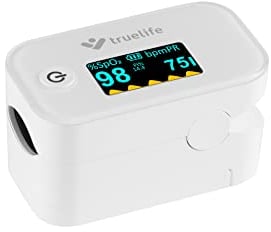 TrueLife Oximeter X3 Pulsoximeter Fingeroximeter, Messung der Sauerstoffsättigung des Hämoglobins, der Herzfrequenz und des Perfusionsindexes, 6 Anzeigemodi, Finger Messgerät mit Pulsmesser