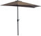 Outsunny Sombrilla 269x138x236 cm Parasol de Jardín con Manivela y Forma Semicircular para Exterior Terraza Patio Piscina Café