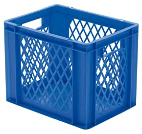 LA-KA-PE der ROLLENDE SHOP - Euro-Stapelbehälter 400x300x320 mm durchbrochen blau
