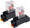 WANGCL 2 mini relés de CA 12 V, interruptor electromagnético de 8 pines, relé DPDT 2NO+2NC con indicador LED de base de enchufe