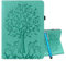 YEALLY Custodia per Huawei MediaPad T3 10 Custodia per Tablet Cover in Pelle Portafogli con Slot per Penna & Schede Stand e Cinturino Guscio Morbido Silicone, Verde