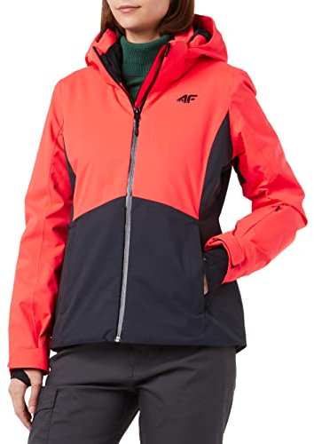 4F Damen Women's Ski Jacket Kudn010 Jeans, Red Neon, 42