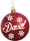 Bola de Navidad Roja Personalizada con Nombre – Adorno Navideño de 8 cm con Cinta Dorada para Colgar