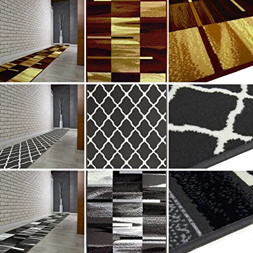 MDEKOR Teppich Läufer Grau Meterware 70 cm breit ringsum gekettelt, Kurzflor Teppichläufer Flur für Eingangsbereich | Treppenläufer Höhe 6 mm | pflegeleicht | Maßanfertigung