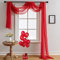AZRMT Durchsichtiger Weihnachts-Schal, Vorhänge, Hochzeitsbogen-Drapierstoff, 36 cm lang, Vorhangschal, Volants für Fenster, Wohnzimmer, Schlafzimmer, Party, 1 Paneel, 94 x 37 cm (B x L), Rot