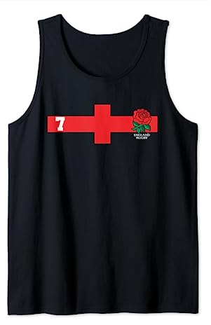 England Rugby Tees: Nummer 7 Rose Red T-Shirt Tank Top