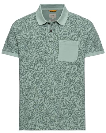 camel active Herren Piqué Poloshirt aus Reiner Baumwolle mit floralem Allover-Print