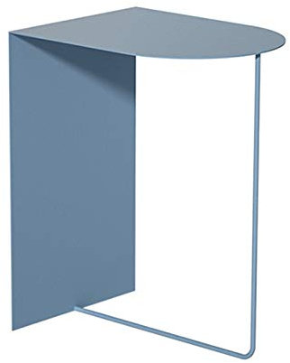GArcan Grand Patio runder Beistelltisch/Beistelltisch aus Metall, Terrassen-Couchtisch für Bistro, Veranda, wetterfester Außentisch, klein, feines Sand-Touch, blau