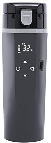 Fahrzeug beheizter Wassertasse 12V 24V Elektrischer Wasserkocher für Auto/LKW, 500ml Auto Heizung Cup mit 304 Edelstahl Liner Tragbare Kaffee Tee Tasse