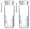 KADAX Wasserkaraffe, 24x12x9cm Glaskaraffe mit Kunststoff Deckel, 1L Glaskanne mit stabilem Griff, Glaskrug für Wasser, Limonade, Eistee, Wasserkrug (Rechtecke, 2 er SET)
