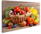 Prime Bild auf Leinwand Obst und Gemüse im Korb Poster, Leinwandbild, Wandbilder