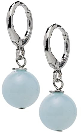 Frauen handgemachte natürlichen Edelstein 10mm Runde Kugel Ohrringe - Edelstein Perlen 925 Silber Ohrringe