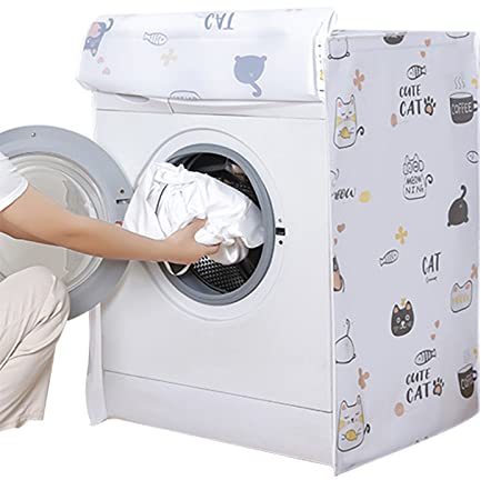 Cyrank Funda para Lavadora,Cubiertas Impermeables para Secadora En El Exterior, Tapa Superior Lavadora, Cubierta Gruesa con Diseño De Cremallera para Lavadora De 10kg(A2)