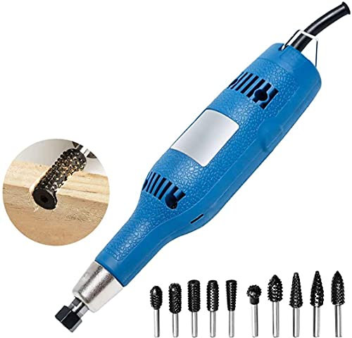 240W Electric Wood Carving Tools Electric Wood Chisel with Rotary Burr Set 1/4 6mm for DIY Woodworking 220V