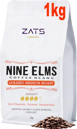 ZATS Rich Crema Coffee Beans 1kg - Golden Medium Roast - Intensity 4/5 - Strong, Creamy Artisan Espresso Coffee - Whole Roasted Coffee Beans, Arabica & Robusta, Speciality Coffee