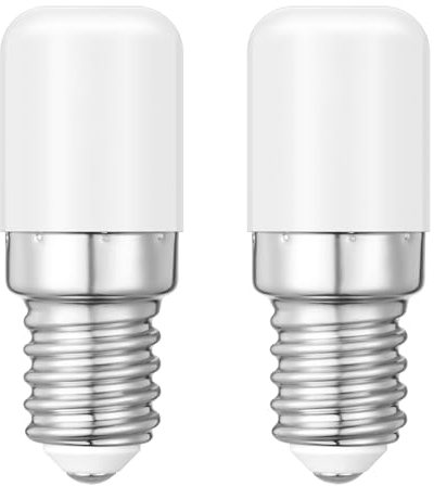 E14 LED Kerzenbirnen Tageslichtweiß 4000K 2W Entspricht 20W Halogenbirnen, E14 Kleine Edison Schraub Glühbirnen für Gefrier Dunstabzugshaube Kühlschrank Mikrowellen, Kein Flimmern, AC 230V, 2er Pack