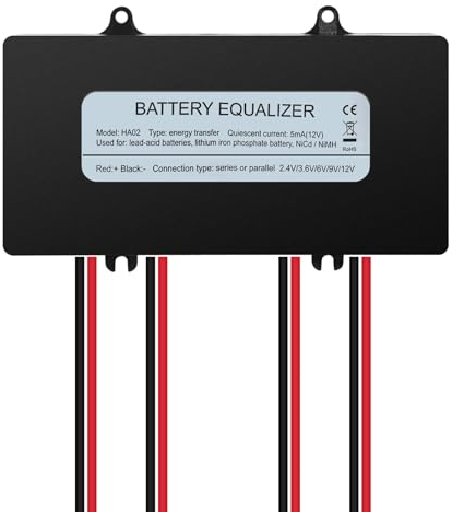 DEWIN Batterie Balancer, 48V Battery Equalizer 4x6-12V Solar System Battery Balancer for Lead Acid Lithium Battery