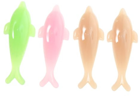 FRCOLOR Dolphin Nail Brush Cleaning Scraper Foot Exfoliating Brush Manicure for Nails Foot Foot Manicure Nail Animal Shape PP Silk Pedal Pack of 4