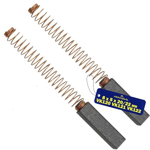 MONTERAL 2 Piezas Escobillas Carbon 8 x 5 x 20/22 mm para Motor Electrico H063 H063C de Aspiradora para Vorwerk Kobold VK120 VK121 VK122