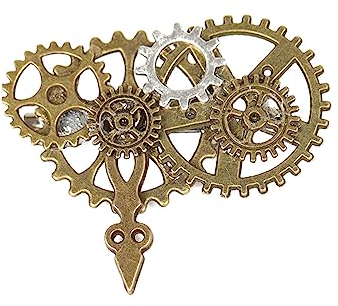 Ankexin Broche vintage steampunk pour femme et homme - Style punk élégant - Pour robe, chemise, corsage, Size reference picture, Métal