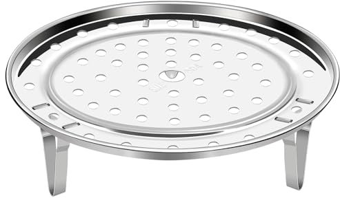 Mini Skater 1 Pack Stainless Steel Steamer Rack Stand Thicken Pressure Cooker Canning Racks with Detachable Legs for Stock Pot Steaming Tray Pans (6.96inch)