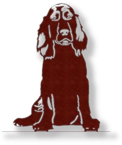 Cocker Spaniel/ Hund aus Edelrost Aufsteller (B 24 x H 28 cm) - hochwertige Gartendeko aus Metall - Edelrostdeko für Garten, Balkon & Terasse - Metall Gartenstecker - Made in Germany (Aufsteller)