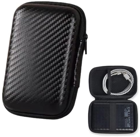 Festplattentasche Festplatten Case HDD Case - Für 2,5 Zoll Festplatten und SSD - Robust & Stoßsicher Tasche Hülle für Portable/Extreme Portable SSD Externe Festplatte, Hart Reise Tragen Etui Case