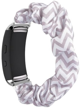 Bracelet de montre en Nylon noir de HAZARA compatible avec Samsung Gear Fit 2/Gear Fit 2 Pro, Bracelet élastique respirable sport-loop avec boucle pour montre